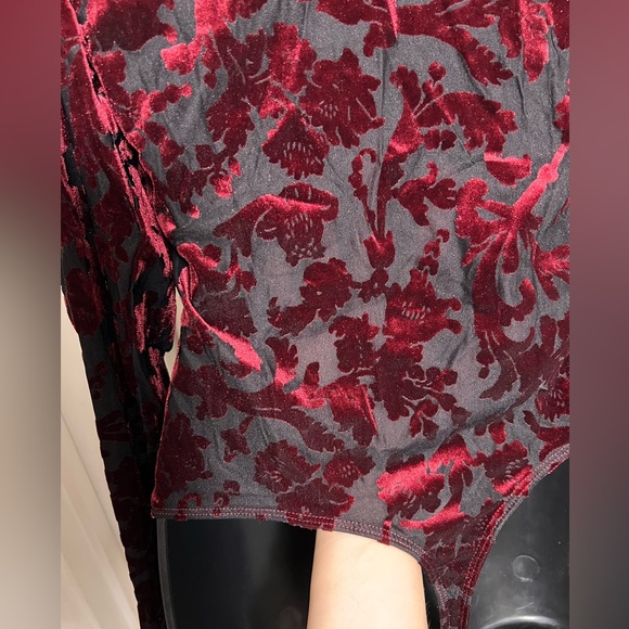FREE PEOPLE Intimately NWT $98 Magic Night Bodysuit Velvet Burnout Whimsigoth S - Picture 13 of 15